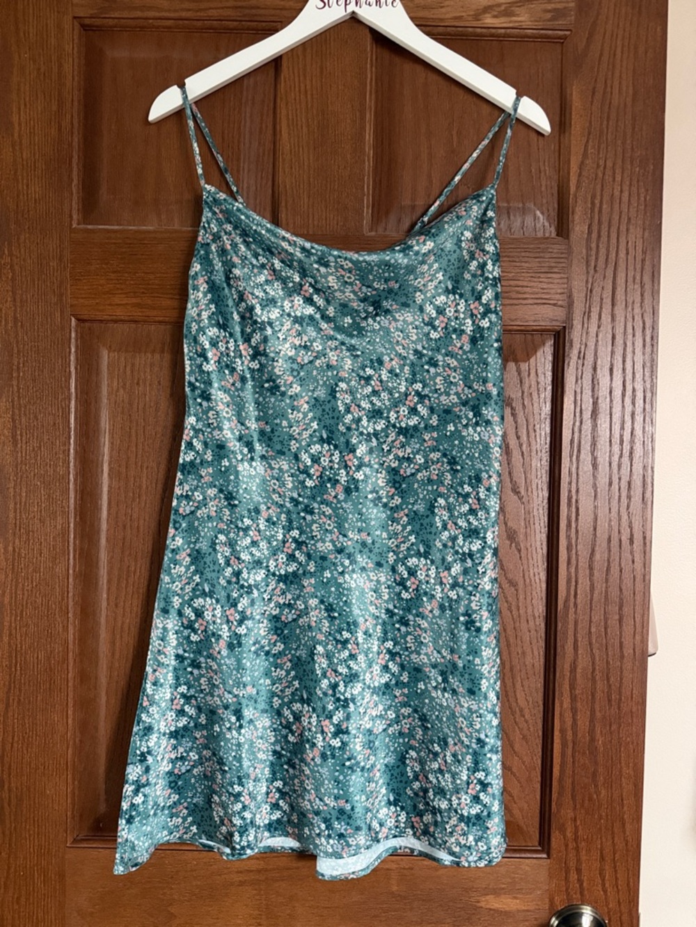 Floral satin slip dress